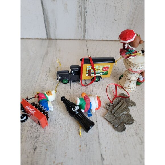 Coca-Cola AS IS bear variety ornament Xmas car wagon set Coke bottle - Picture 4 of 4